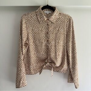 Long Sleeve Button-down Blouse